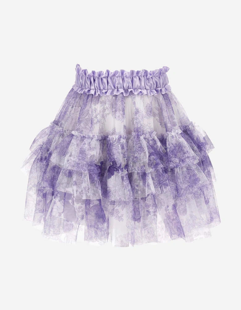 Monnalisa Girls Monochrome Tulle Skirt in Purple