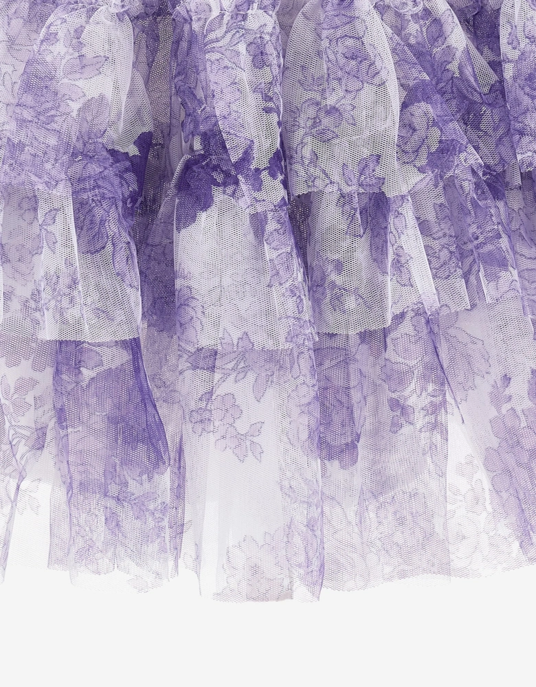 Monnalisa Girls Monochrome Tulle Skirt in Purple
