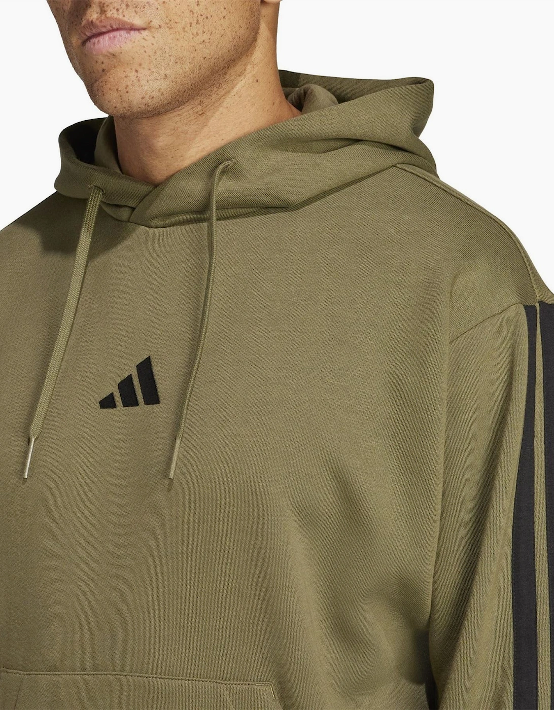 Mens Fleece 3 Stripes Hoodie