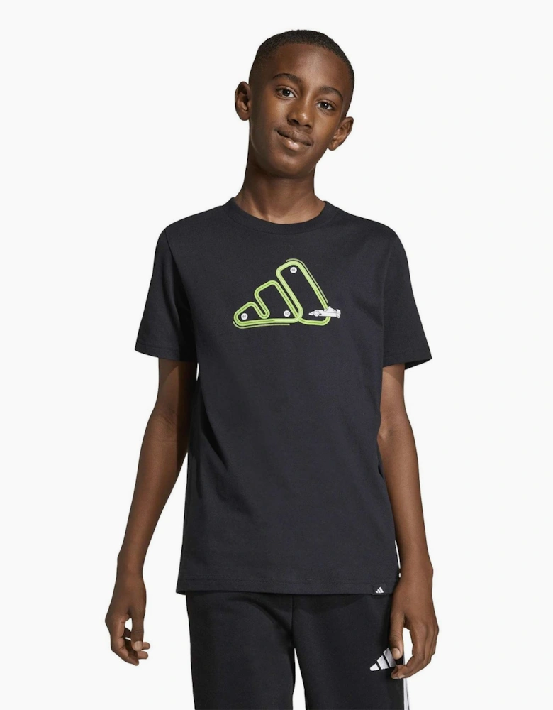 Text Graphic Crew Neck Short Sleeve T-Shirt