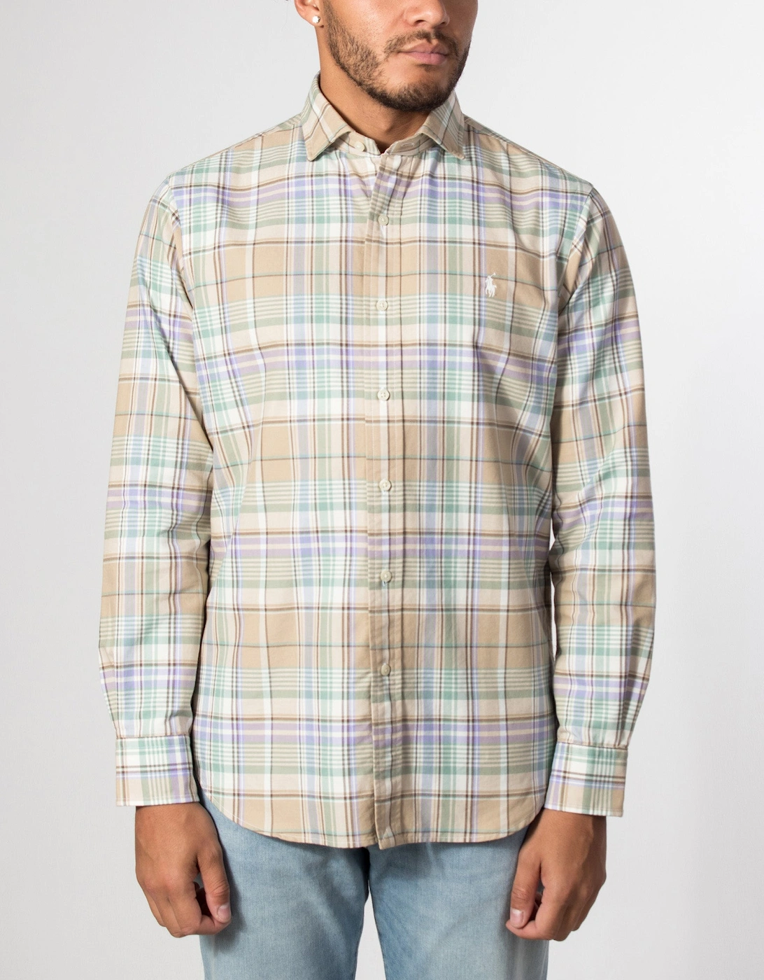 Custom Fit Plaid Oxford Shirt