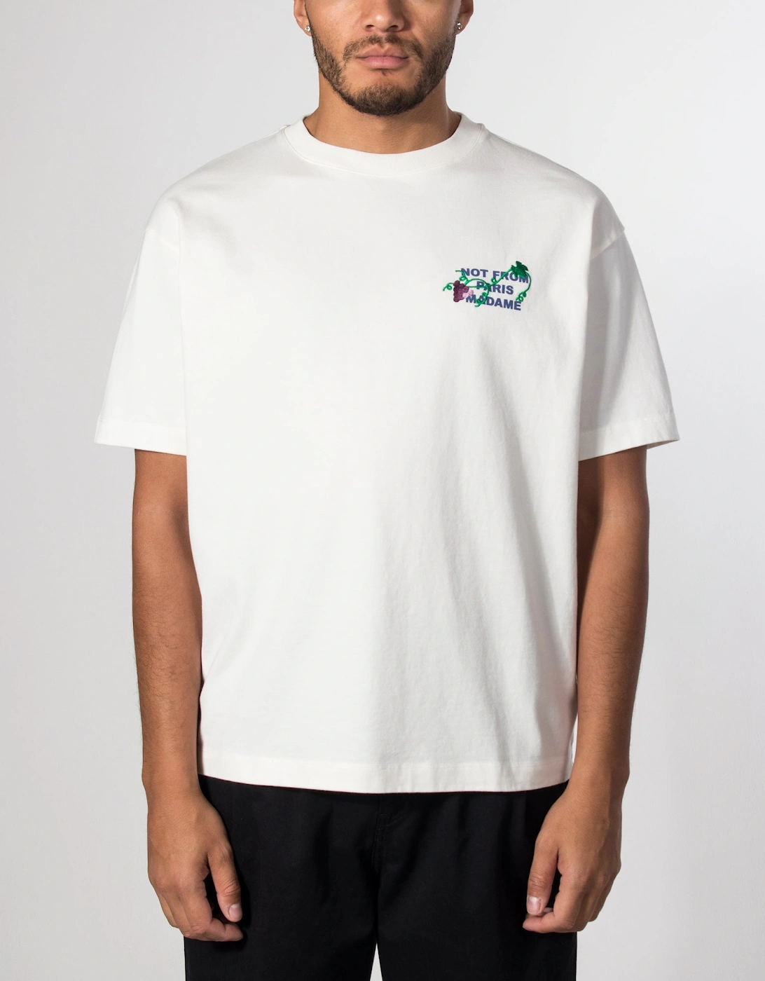Relaxed Fit Vine Embroidered Slogan T-shirt