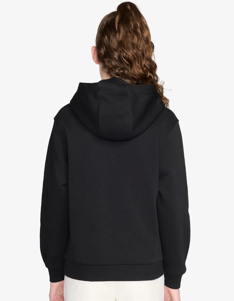 Wordmark Hooded Neck Long Sleeve Kangaroo Pocket Sweatshirt