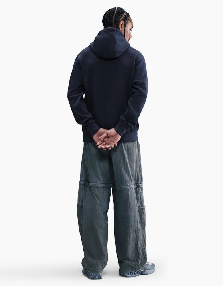 Logo Print Hooded Neck Long Sleeve Kangaroo Pocket Sweatshirt