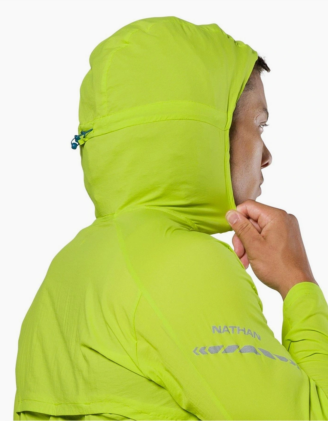 Stealth Solid Patterned Hooded Windbreaker with Zipped Pocket and Reflective Ribbon