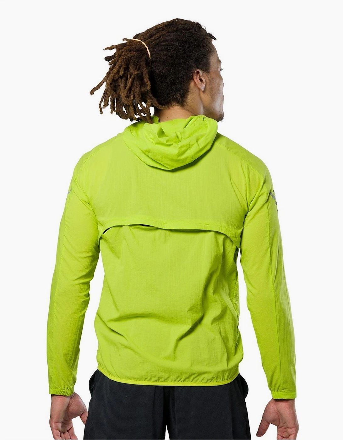 Stealth Solid Patterned Hooded Windbreaker with Zipped Pocket and Reflective Ribbon