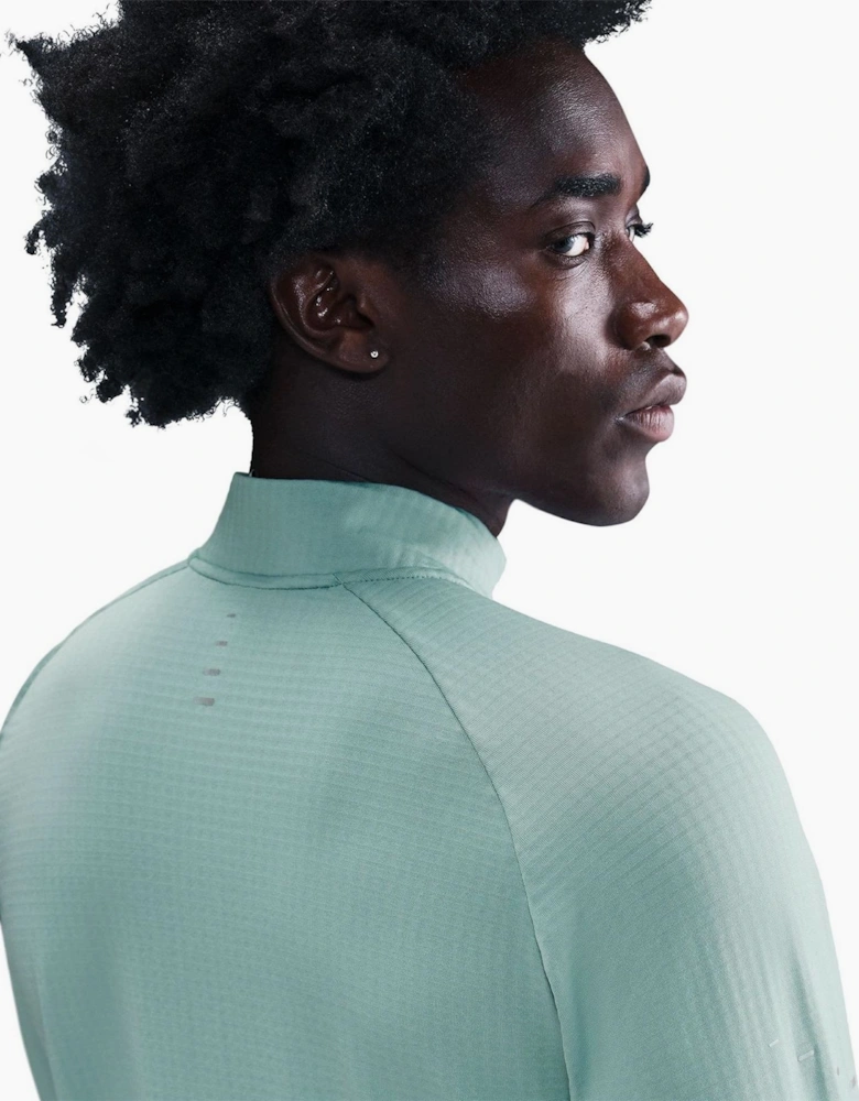 Run Zip Neck High Collar Long Sleeve Competition T-Shirt