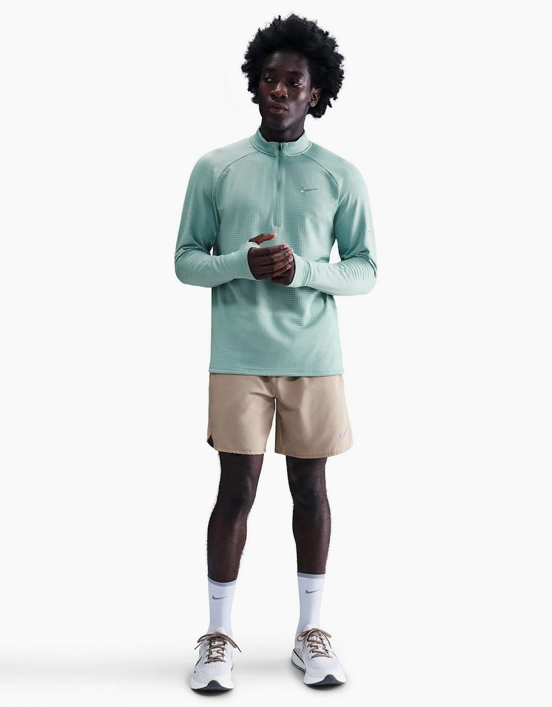 Run Zip Neck High Collar Long Sleeve Competition T-Shirt