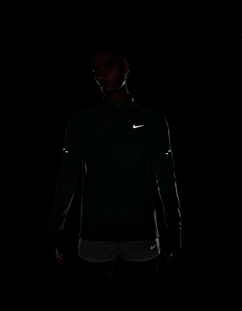 Run Zip Neck High Collar Long Sleeve Competition T-Shirt