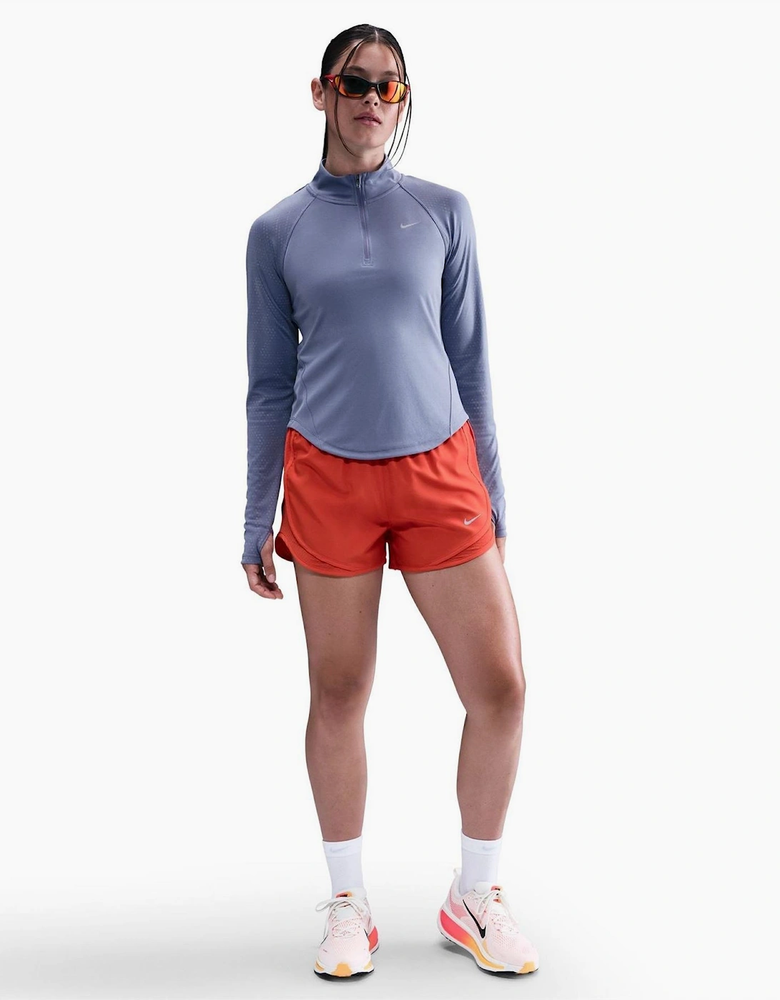 Zip Neck Raglan Long Sleeve Athletic Top
