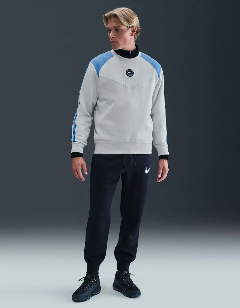 Crew Neck Ribbed Collar Long Sleeve Raglan Sweatshirt