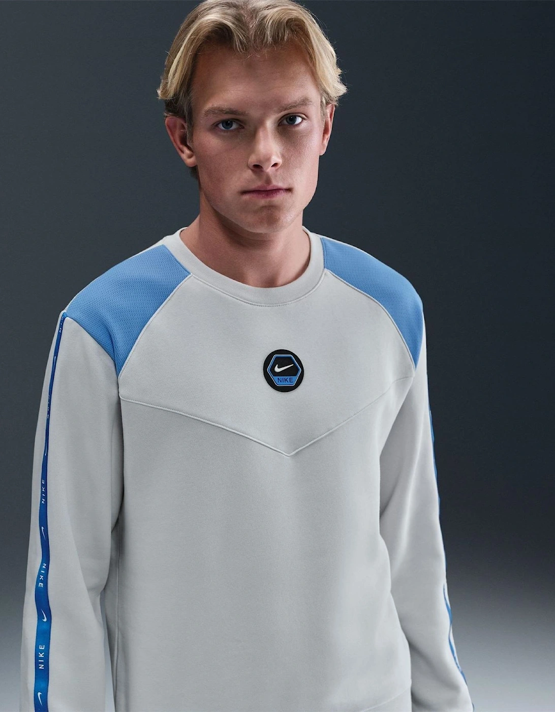 Nike Nike Men's Crew Neck Ribbed Collar Long Sleeve Raglan Sweatshirt - White