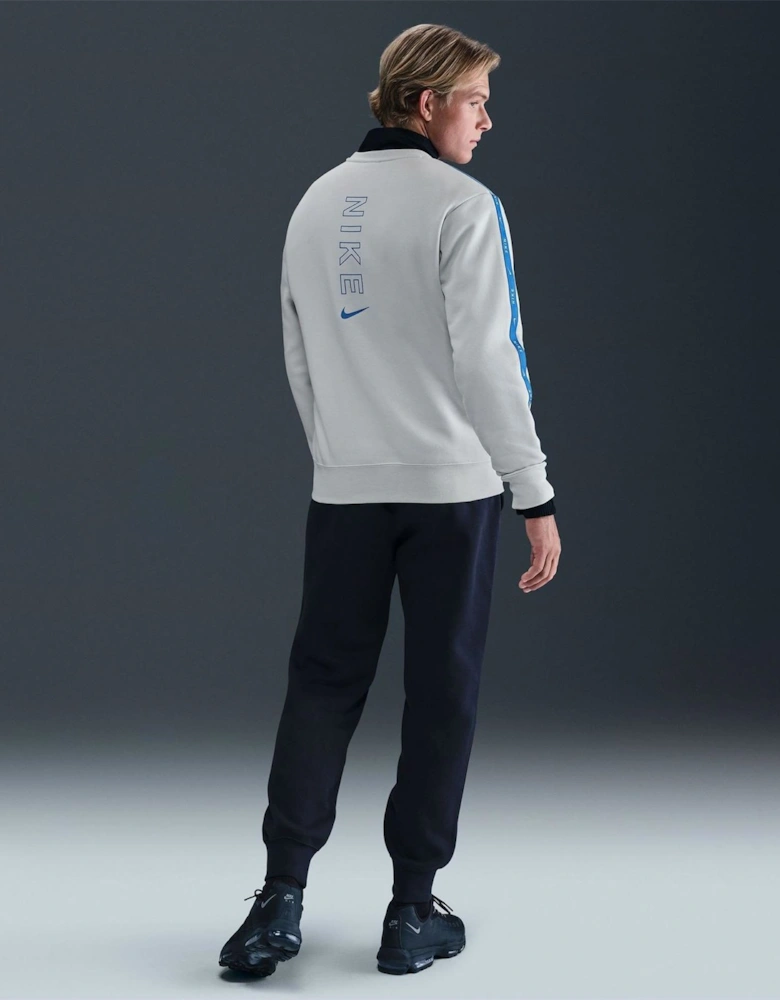 Crew Neck Ribbed Collar Long Sleeve Raglan Sweatshirt
