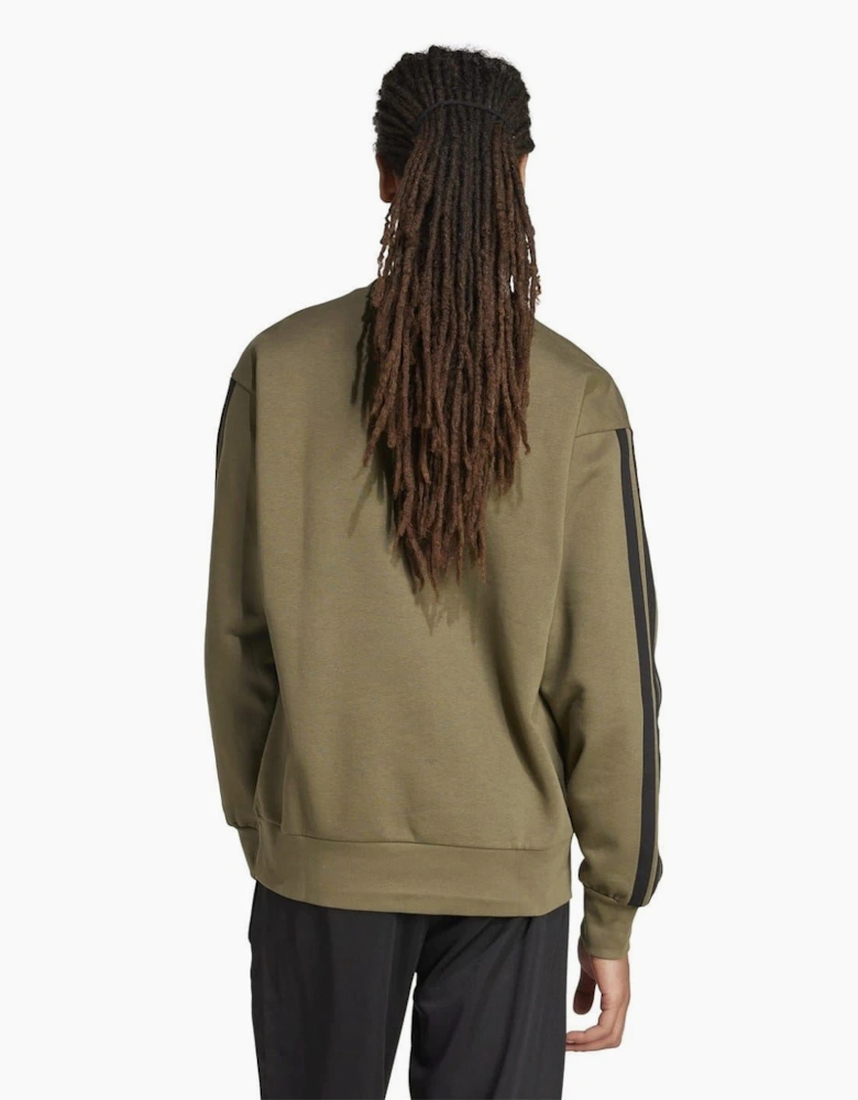 Mens Essentials 3 Stripes Fleece Sweatshirt