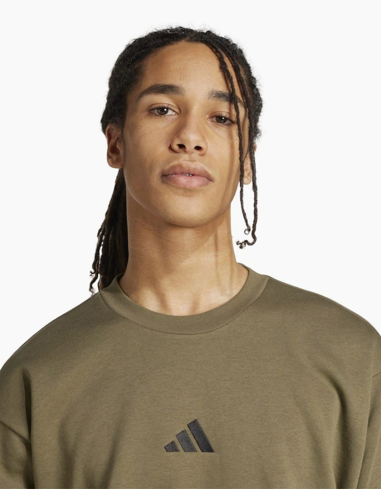 Mens Essentials 3 Stripes Fleece Sweatshirt