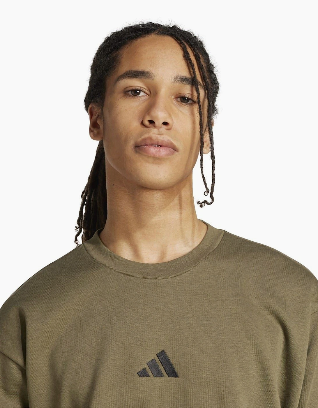 Mens Essentials 3 Stripes Fleece Sweatshirt