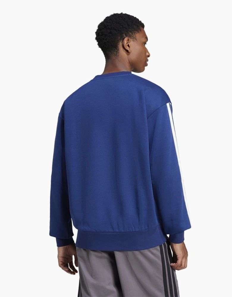 Mens Essentials 3 Stripes Fleece Sweatshirt