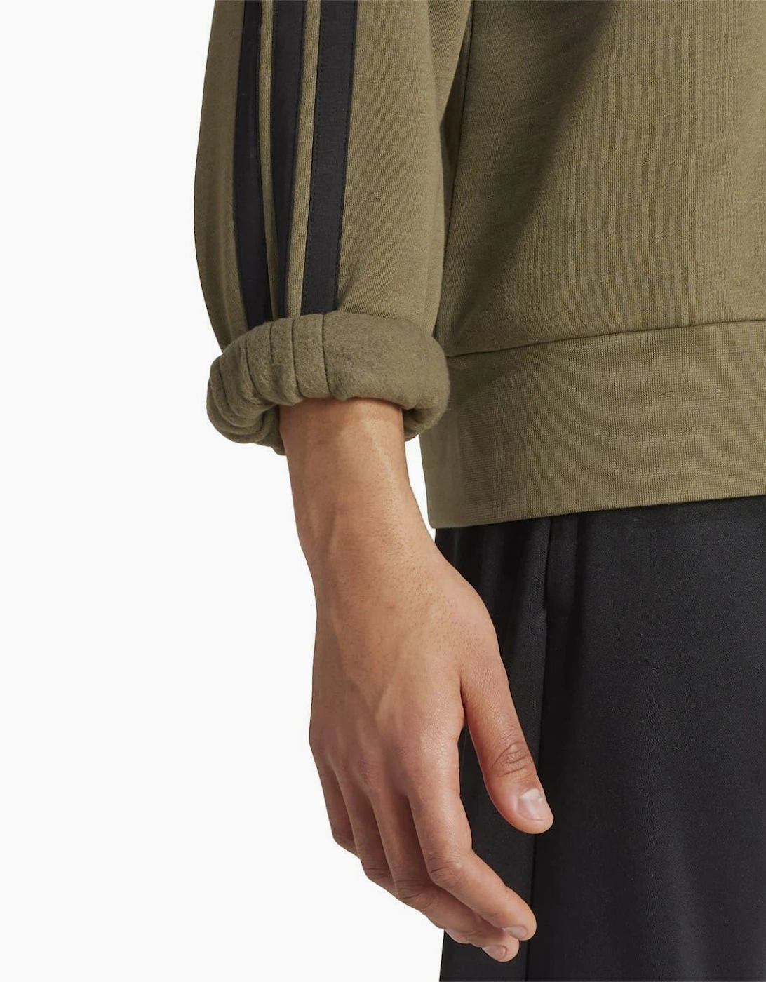 Mens Essentials 3 Stripes Fleece Sweatshirt