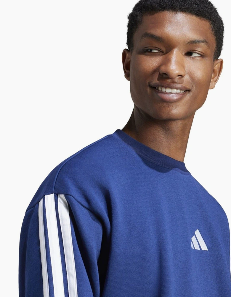 Mens Essentials 3 Stripes Fleece Sweatshirt