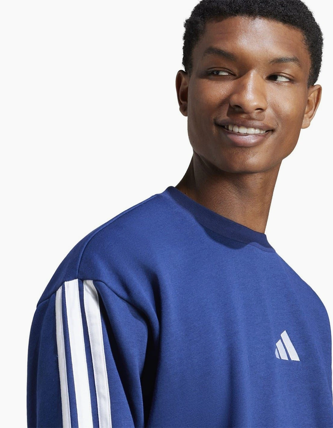 Mens Essentials 3 Stripes Fleece Sweatshirt