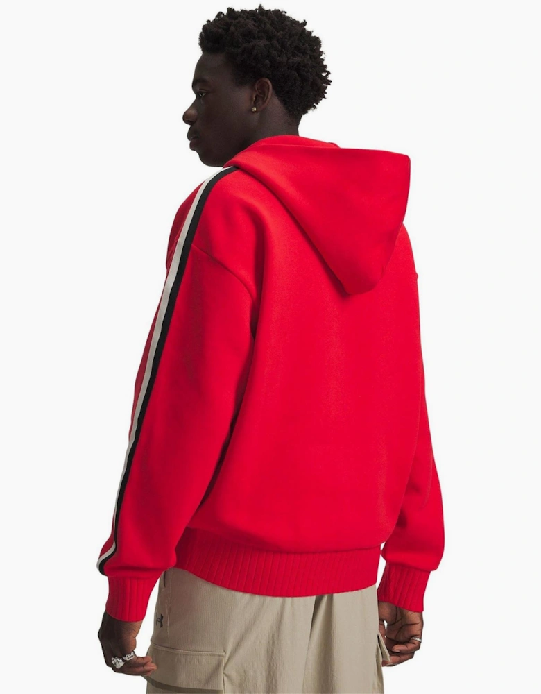 Icon Solid Patterned Hooded Ribbed Cuff Sweat Jacket
