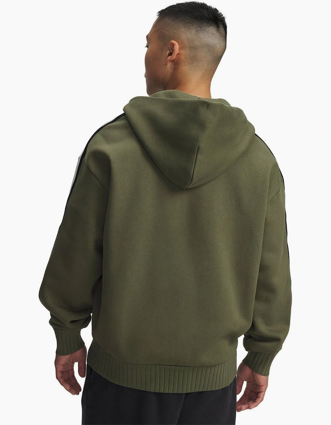 Icon Solid Patterned Hooded Ribbed Cuff Sweat Jacket