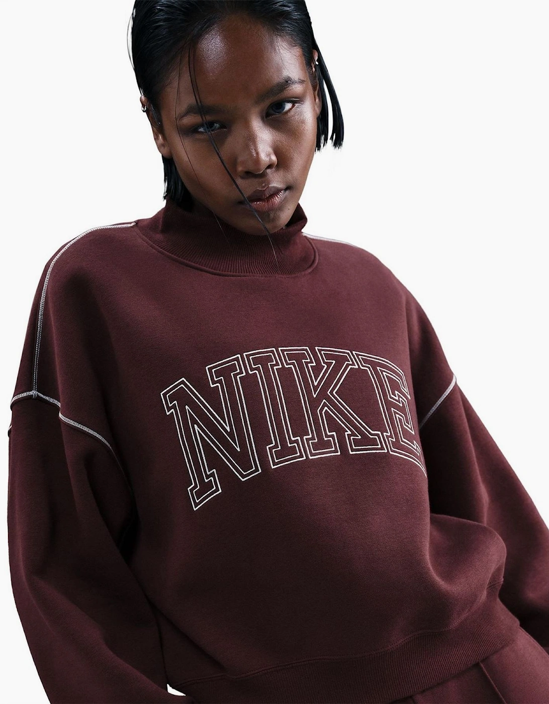 Speed Mock Neck High Collar Long Sleeve Sweatshirt, 7 of 6