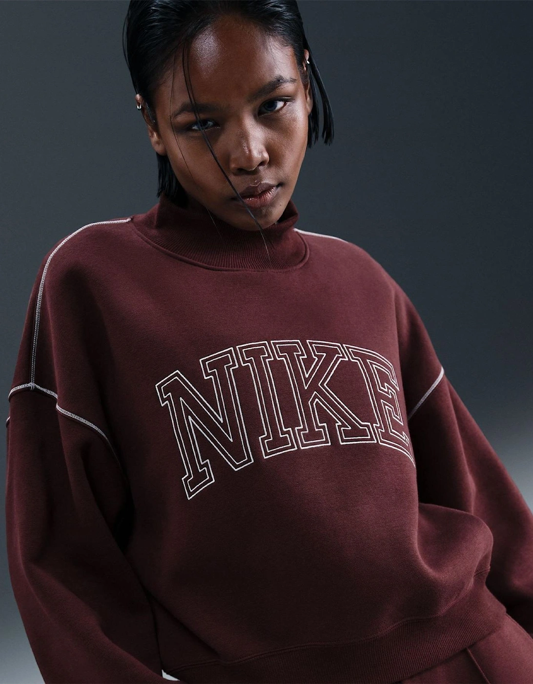 Speed Mock Neck High Collar Long Sleeve Sweatshirt