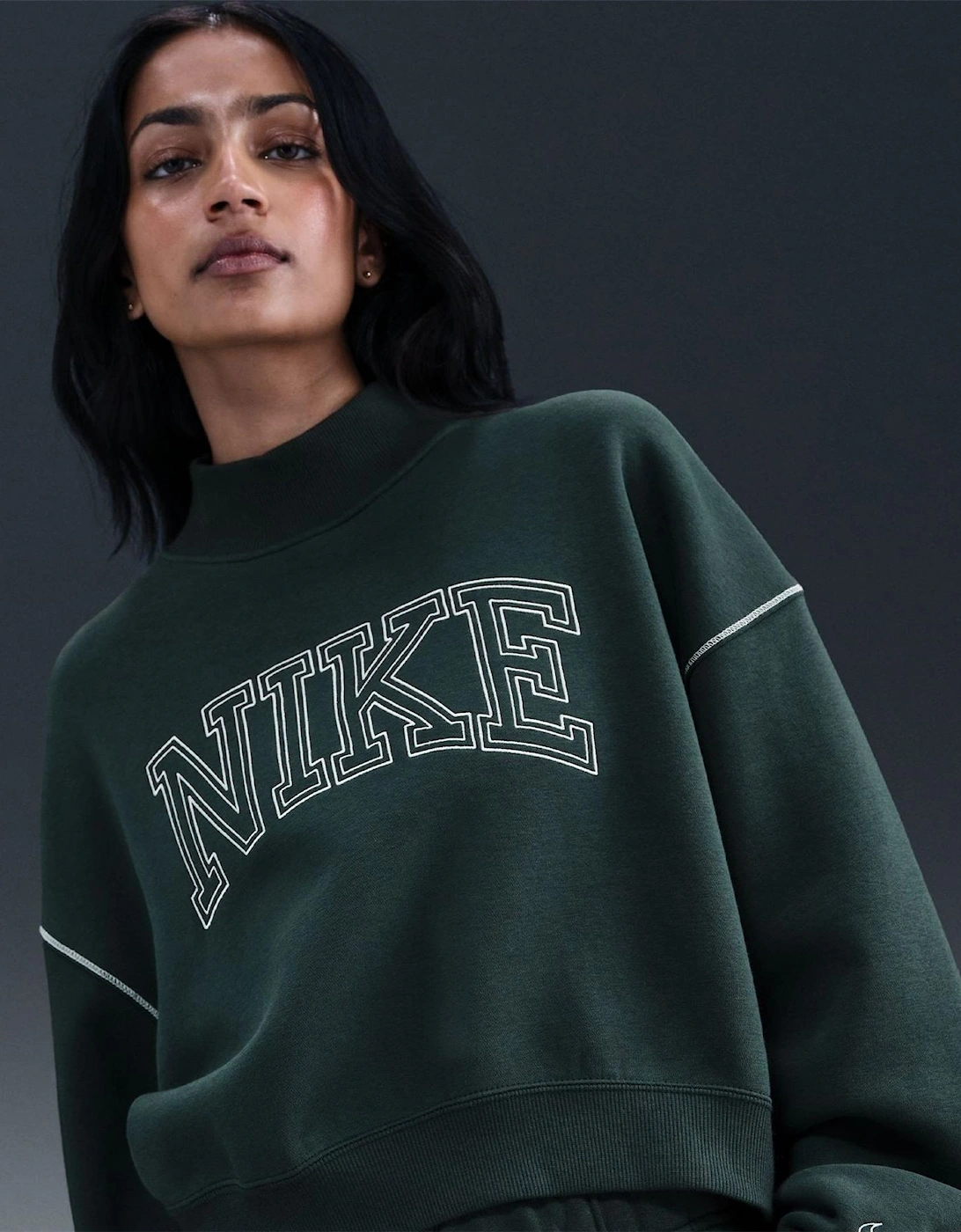 Speed Mock Neck High Collar Long Sleeve Sweatshirt