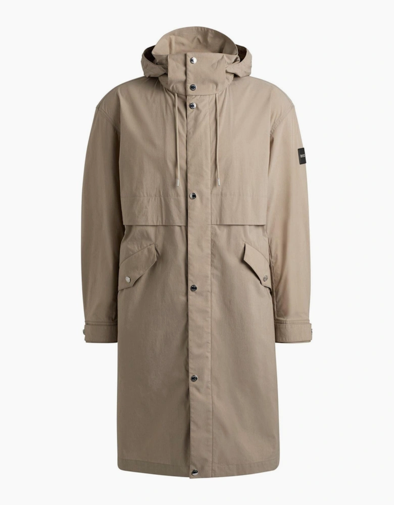 Cataldo Hooded Solid Patterned Coat