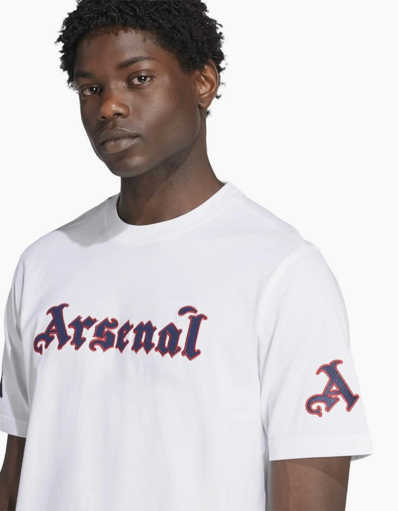 Arsenal Logo Print Crew Neck Short Sleeve T-Shirt