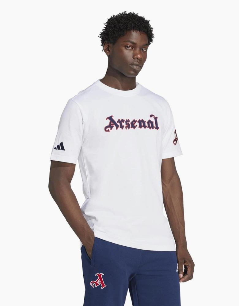 Arsenal Logo Print Crew Neck Short Sleeve T-Shirt