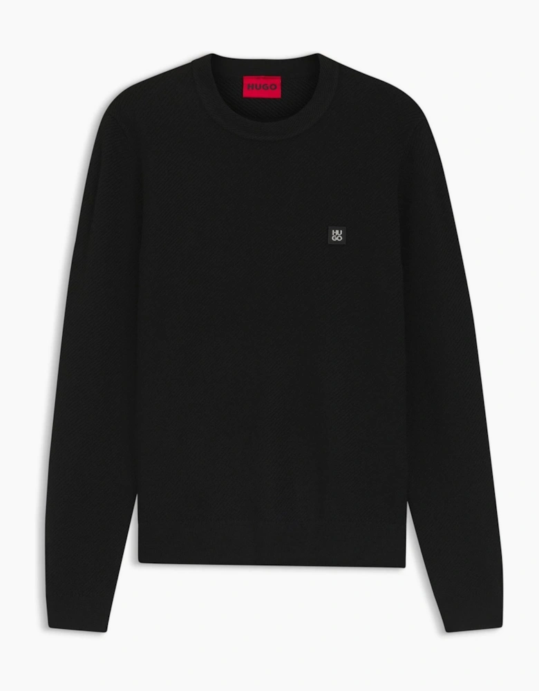 Crew Neck Wool Jumper with Logo Detail (Setal)