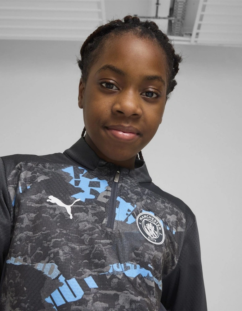 Manchester City Pre Match Quarter Zip Top 2024 2025 Juniors