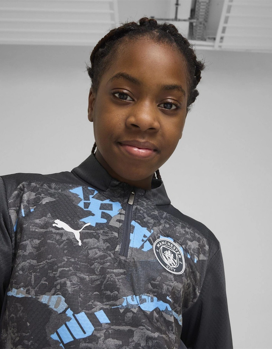 Manchester City Pre Match Quarter Zip Top 2024 2025 Juniors