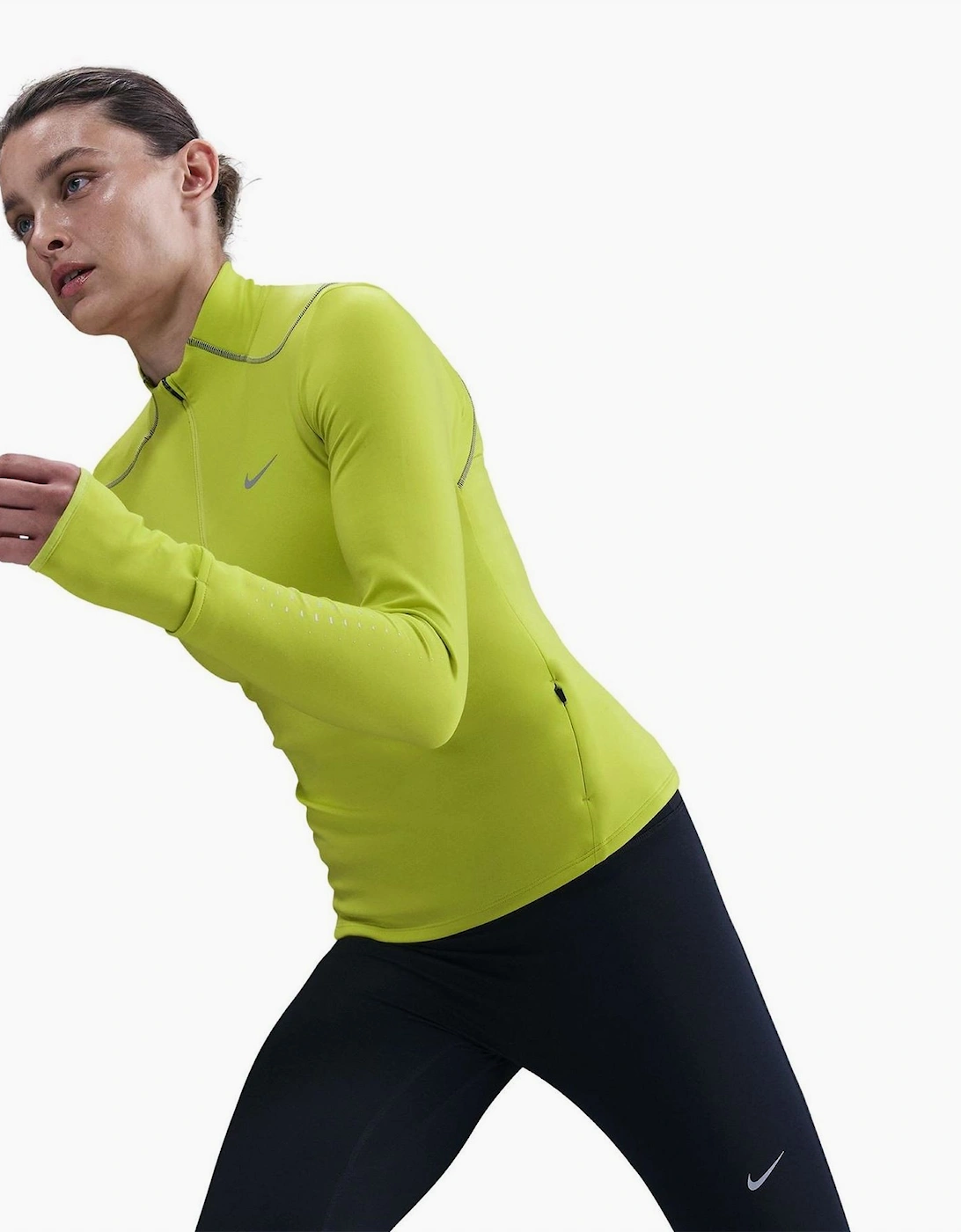 Swift Slim Zip Neck High Collar Long Sleeve Athletic Top