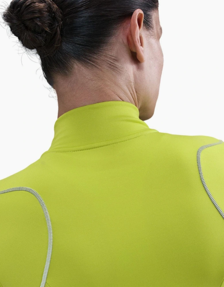 Swift Slim Zip Neck High Collar Long Sleeve Athletic Top