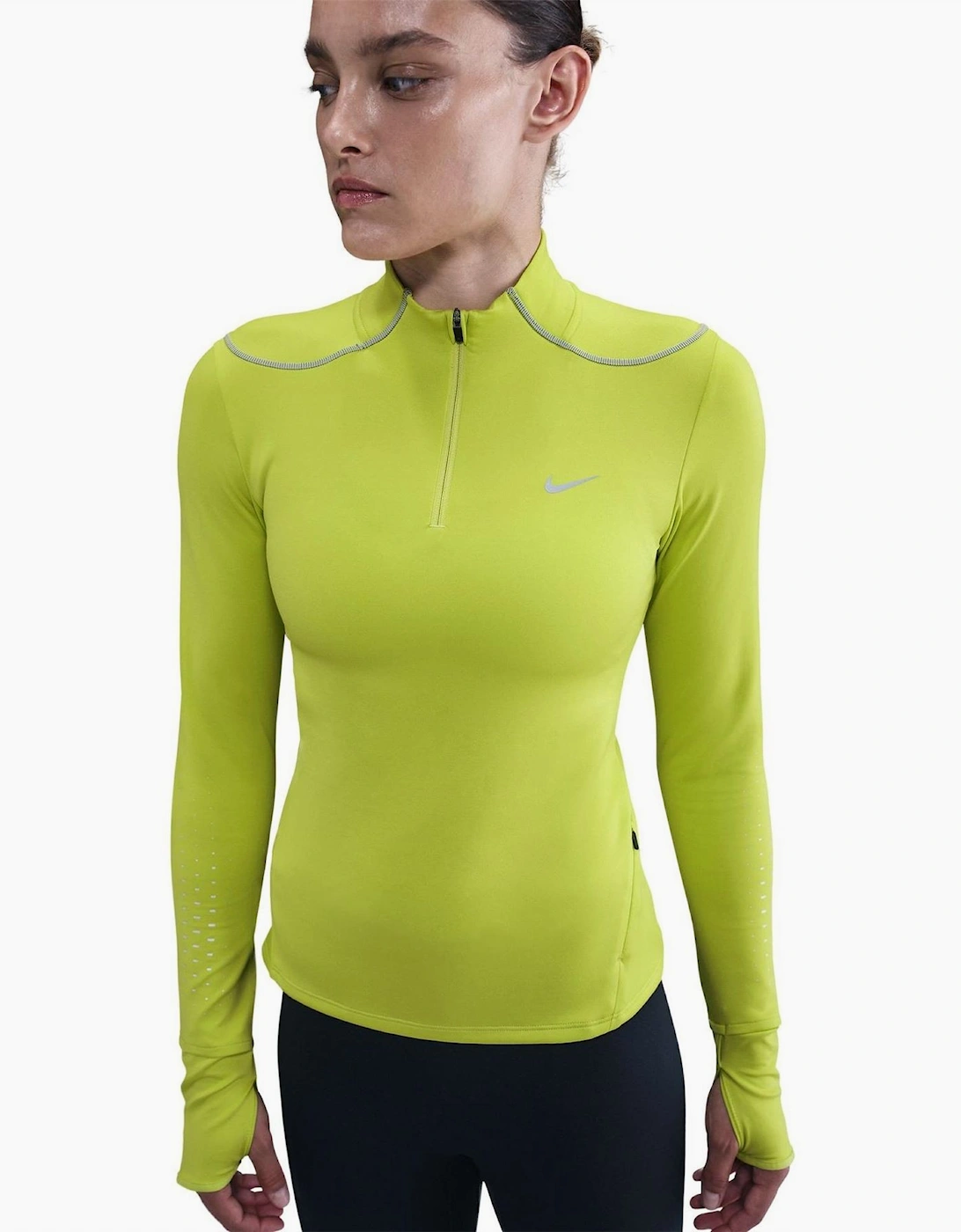 Swift Slim Zip Neck High Collar Long Sleeve Athletic Top