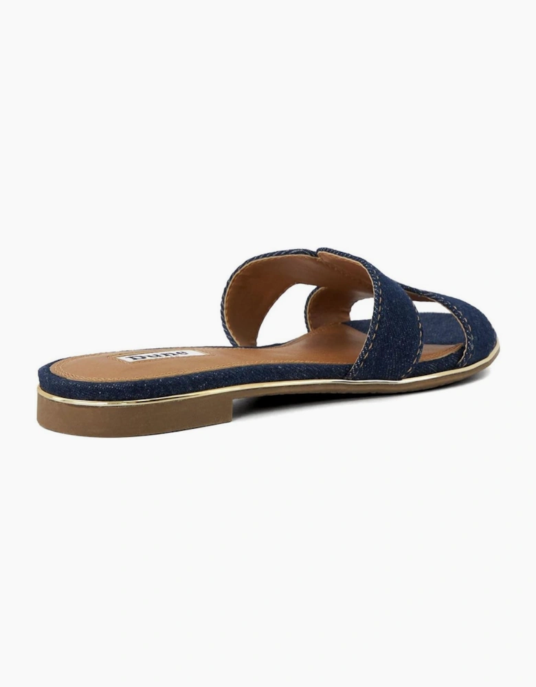 Lo Loopers Open Toe Flat Slides Sandals