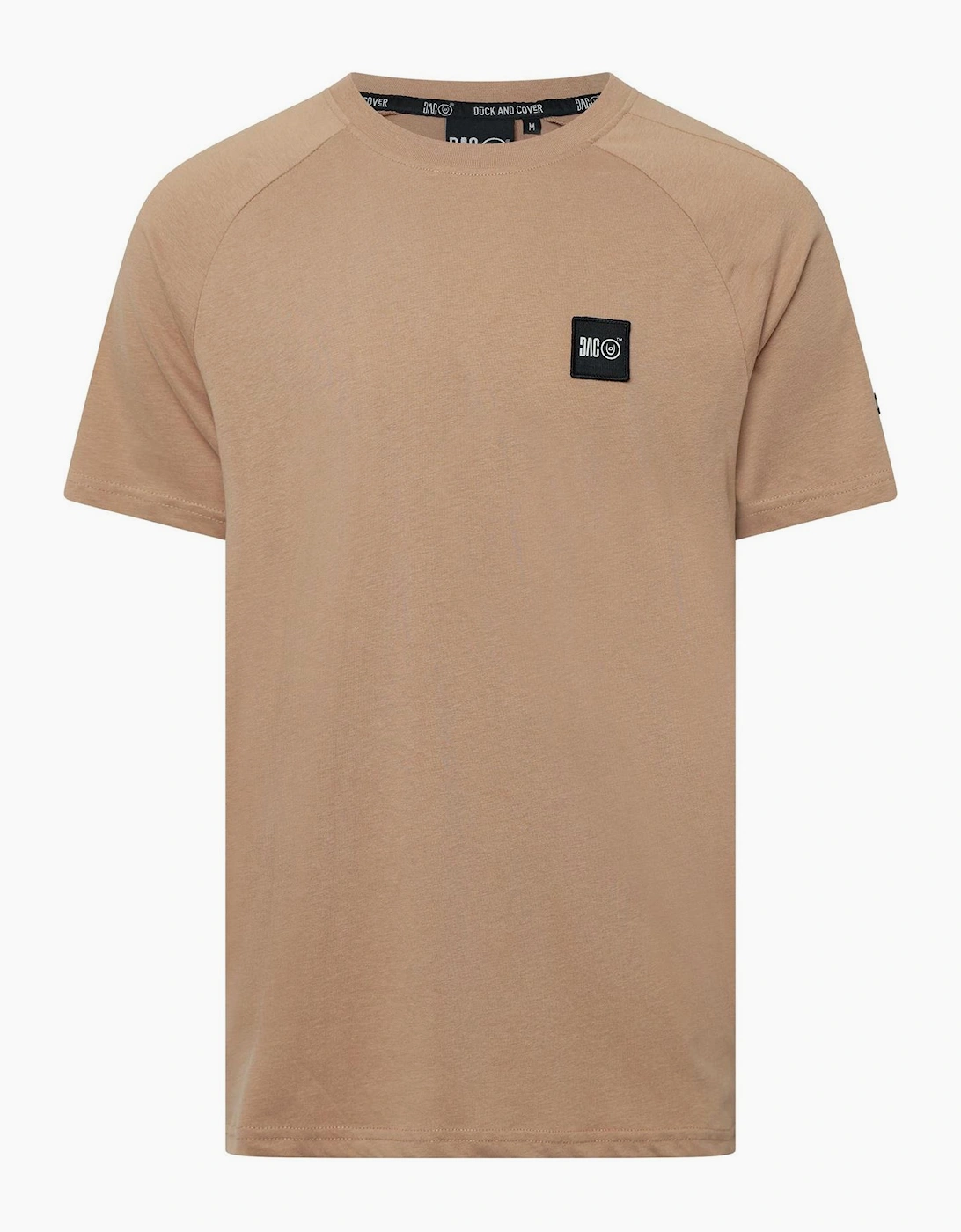 Duck & Cover Men's Cream/Brown Topfield Crew Neck Raglan Short Sleeve T-Shirt - Size 2X Large