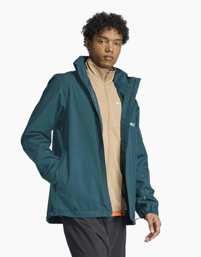 Solid Patterned Side Pocket Rain Coat Rain Jacket