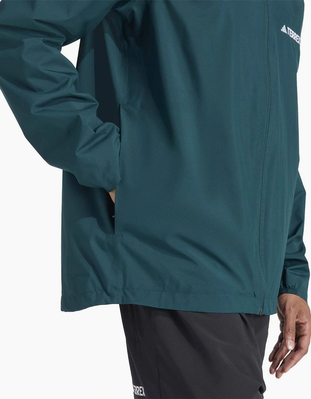 Solid Patterned Side Pocket Rain Coat Rain Jacket