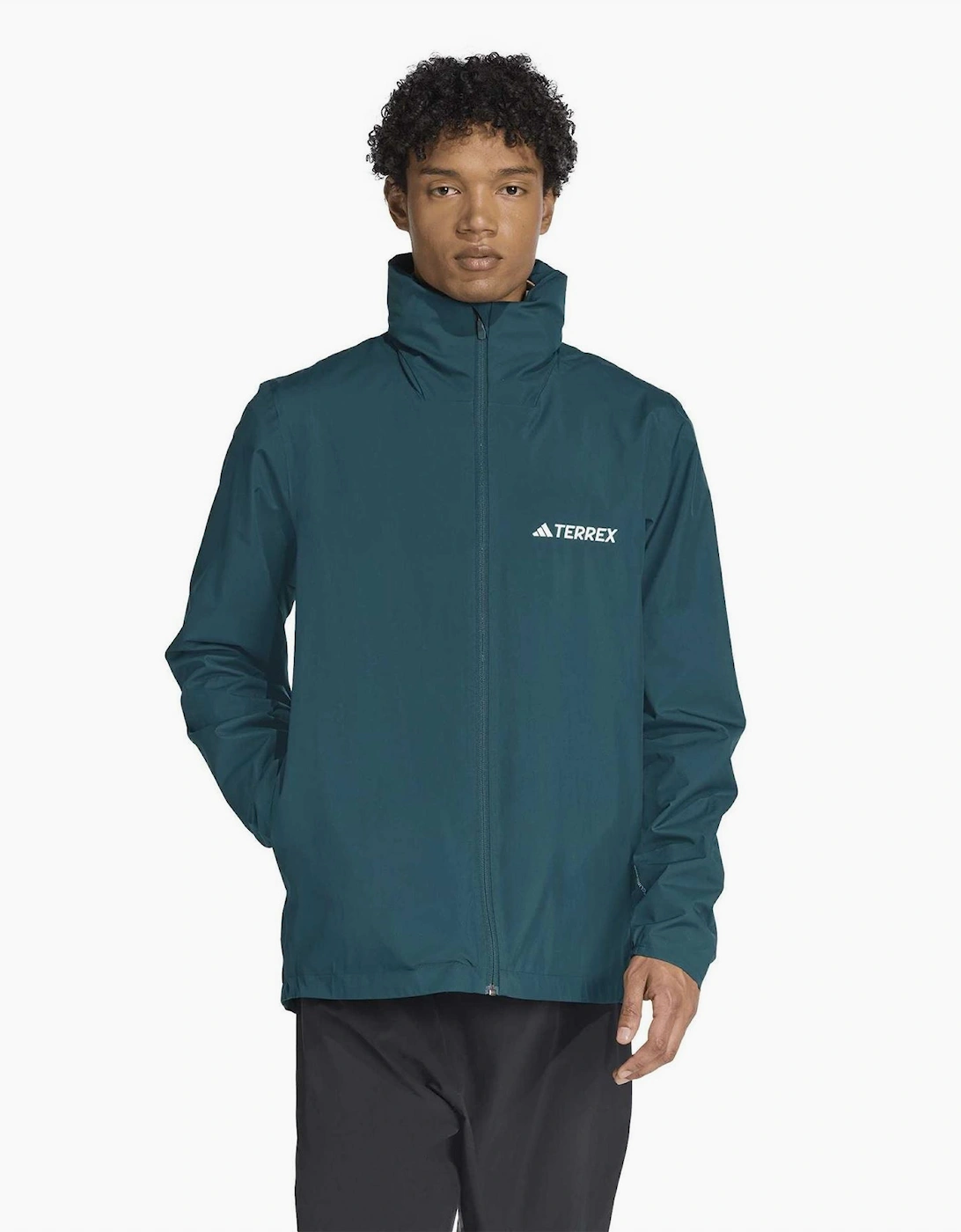 Solid Patterned Side Pocket Rain Coat Rain Jacket