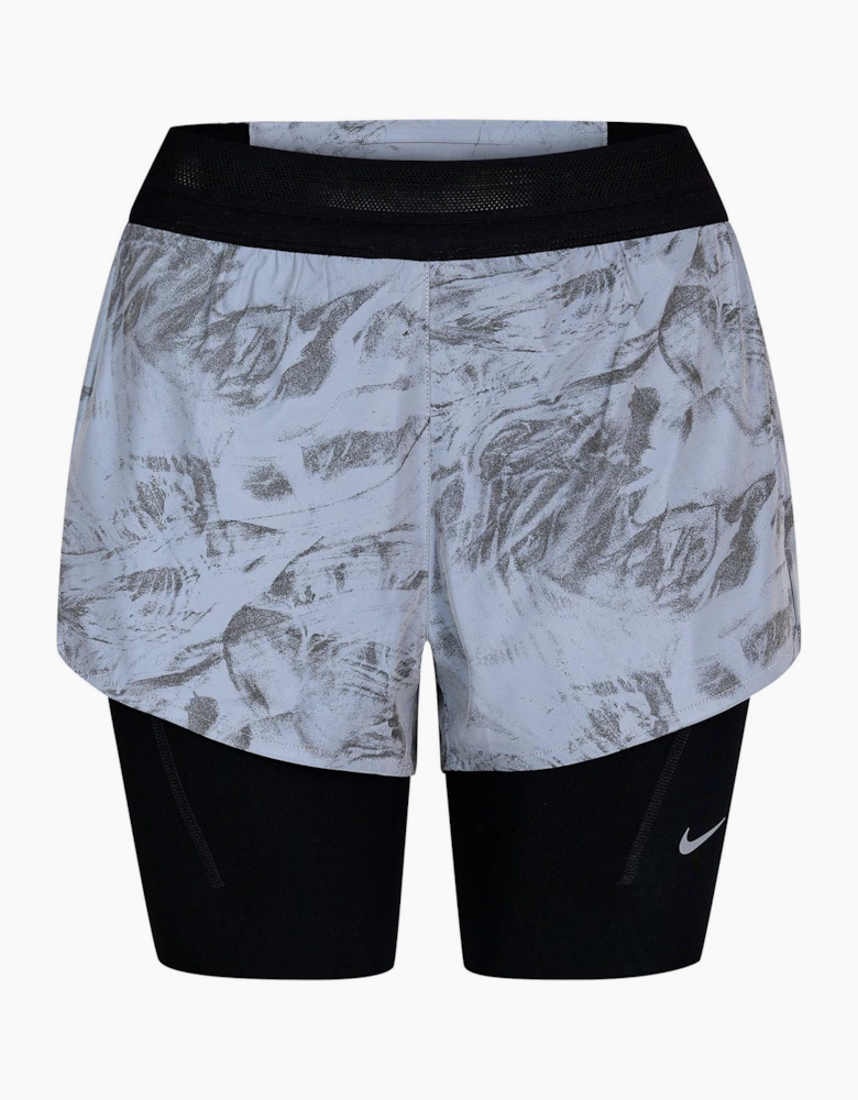 Swift 2 in 1 Marble Patterned Running Shorts