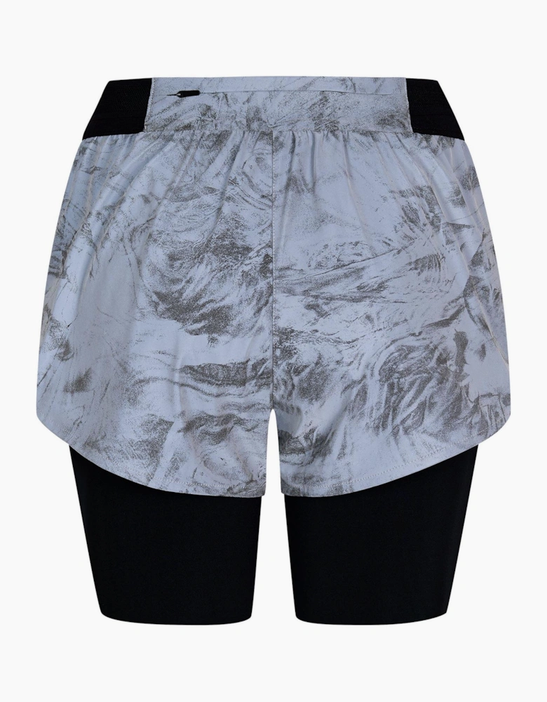 Swift 2 in 1 Marble Patterned Running Shorts