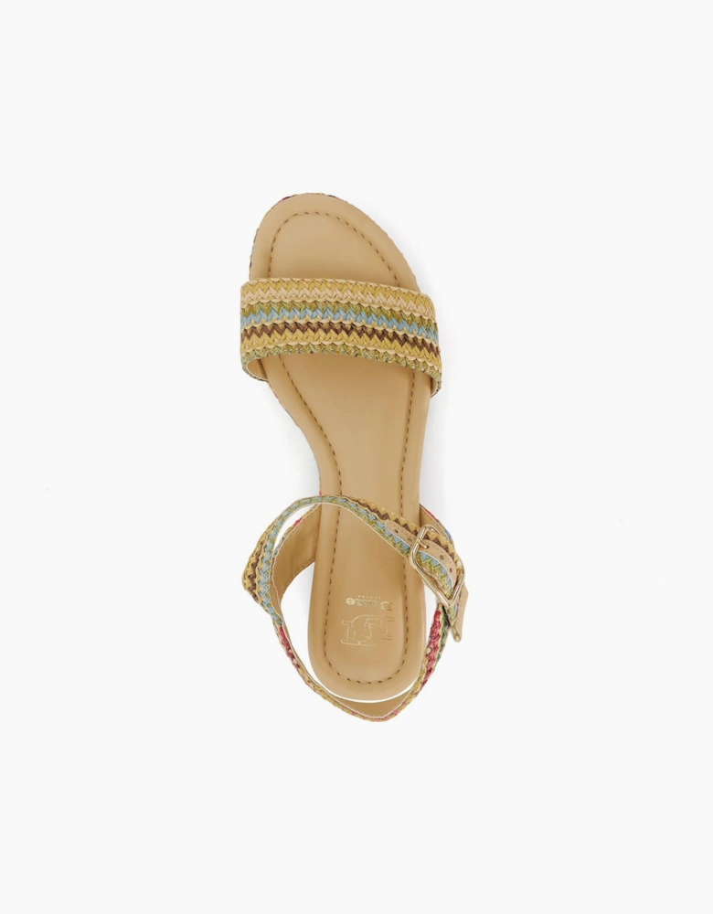 Lo Lazer Open Toe Flat Slide Sandals