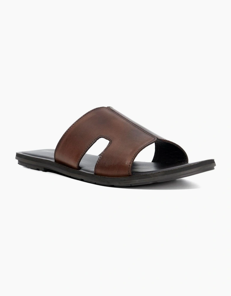 Men's Itos Leather Flat Sandals Open Toe Flat Sandals