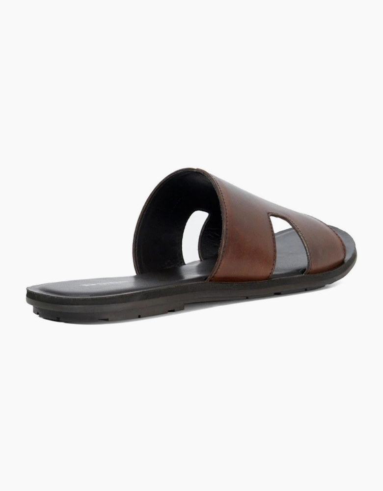 Men's Itos Leather Flat Sandals Open Toe Flat Sandals