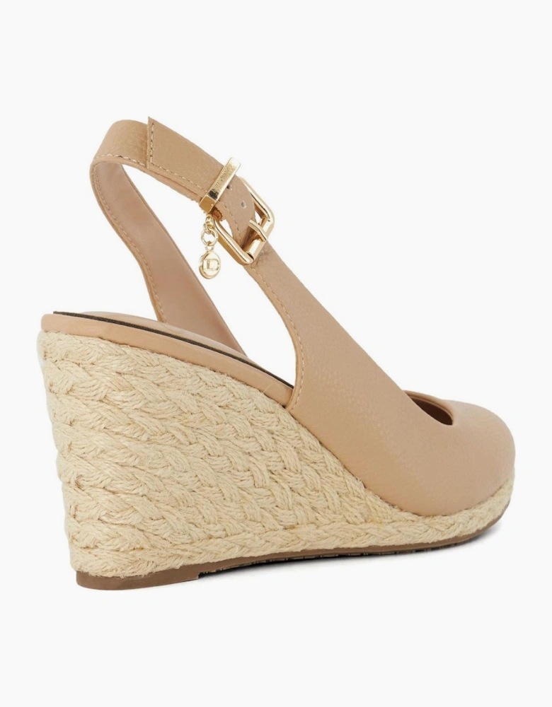 Lo Cadies Textured High Heel Wedge Slingbacks