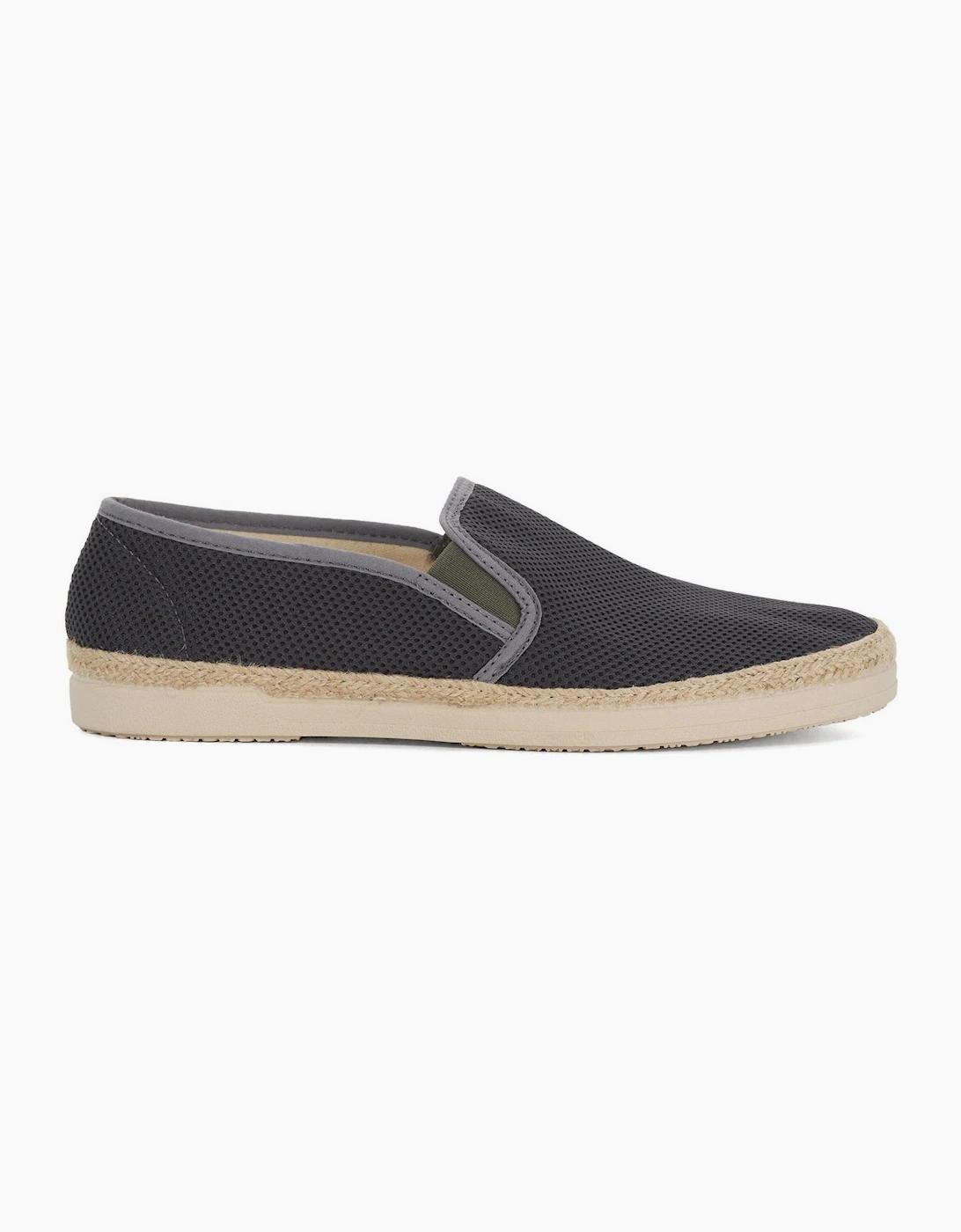 Dune London Men's Grey Lo Ferdo Textured Espadrille Loafers - Size 9